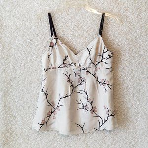 EDUN Cherry Blossom Silk Camisole Top Small